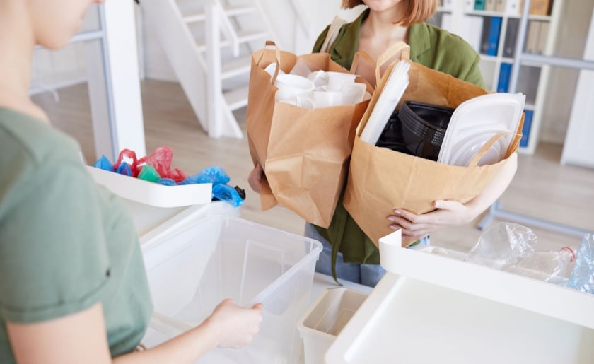 To declutter when overwhelmed, start with the trash