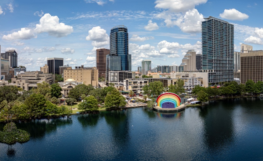 Most fun cities in the US: Orlando Florida. Rainbow Amphitheater by the Lake, Lake Eola