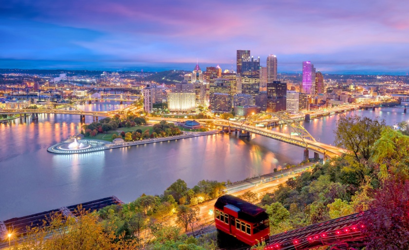 Most fun cities in the US: Downtown Pittsburgh at dawn