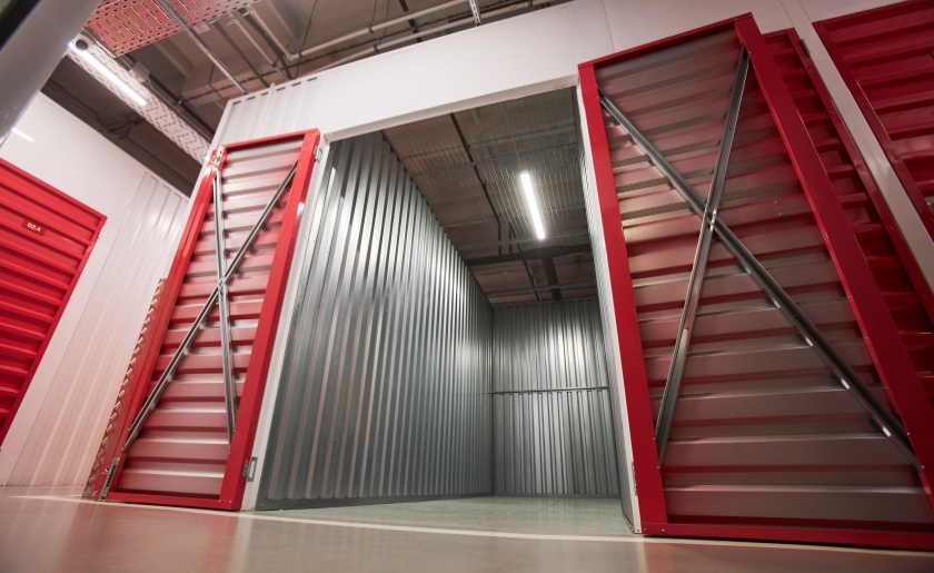 Empty unit of a storage condo.