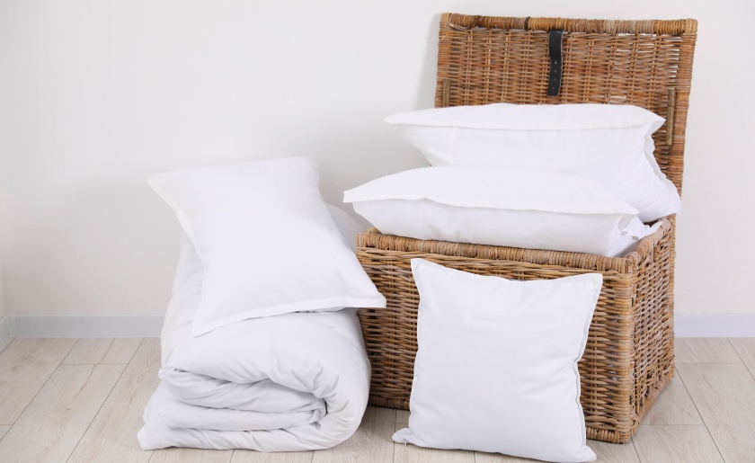 pillows in a basket