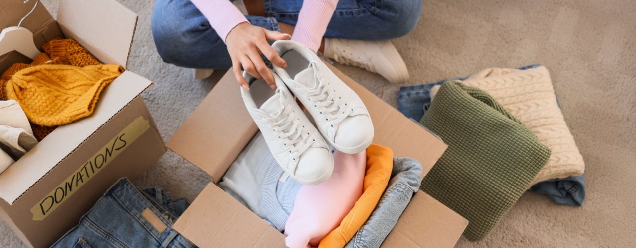 Preparing clothes for donation
