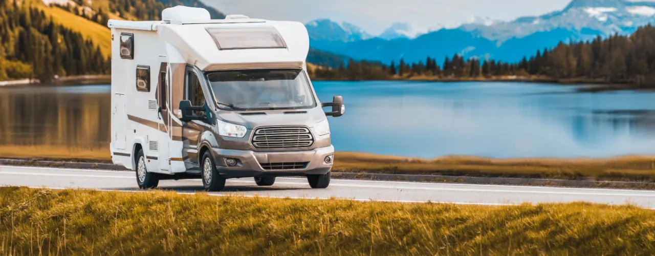 RV by the lake