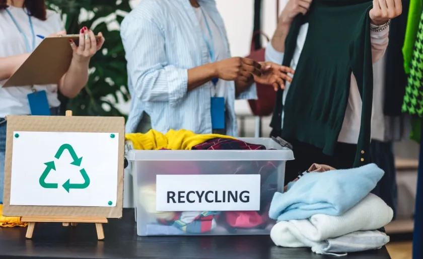 Recycling donated clothes