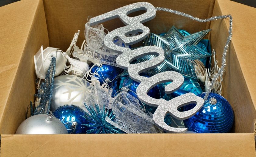 Seasonal decor in a box.
