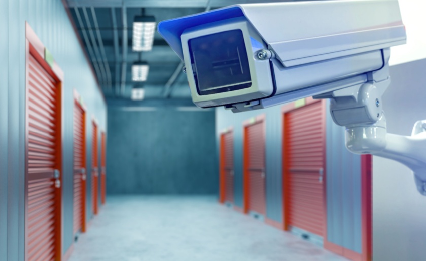 Video surveillance at entrance to storage units