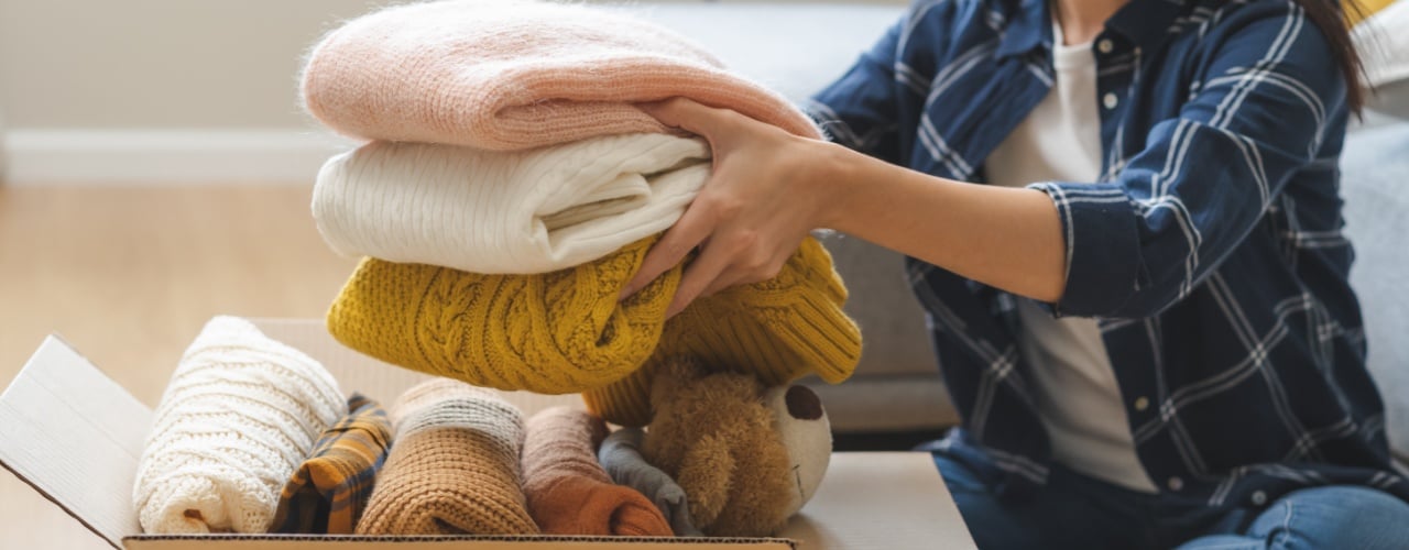 Preparing clothes for donation