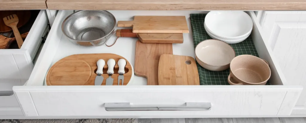 kitchen drawer opened