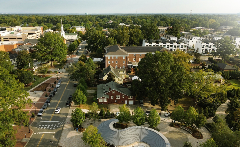 Bird's eye view of Downtown Carey, NC