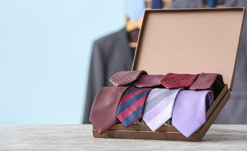 Ties stored and displayed in their original box