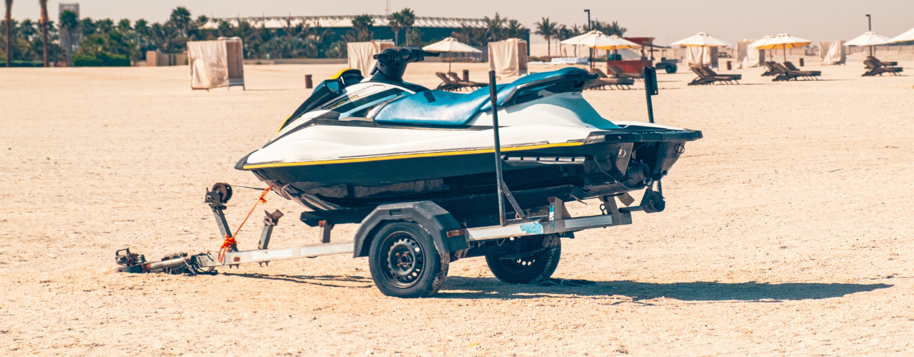 Jet-ski-secured-on-a-trailer