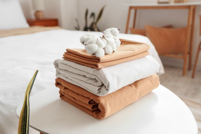 Folded bed sheets