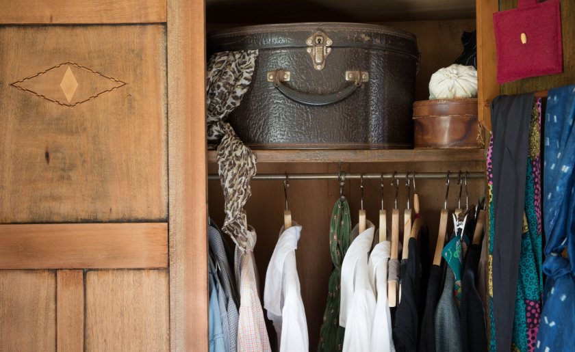 Less used things on the top shelf