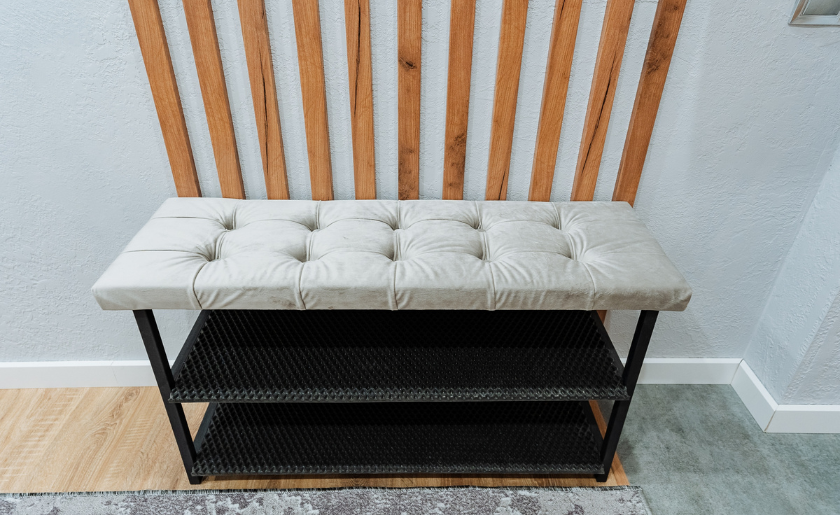 Storage bench in the hallway