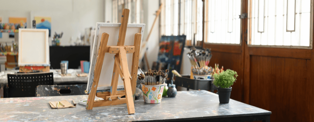 Art Supply Storage from A to Easel